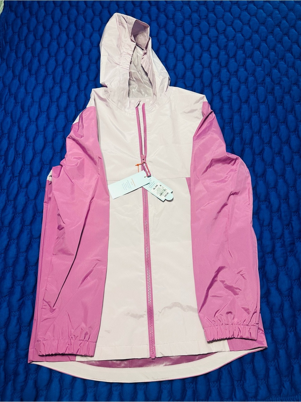 Cat & Jack Pink Colorblock Hooded Rain Jacket